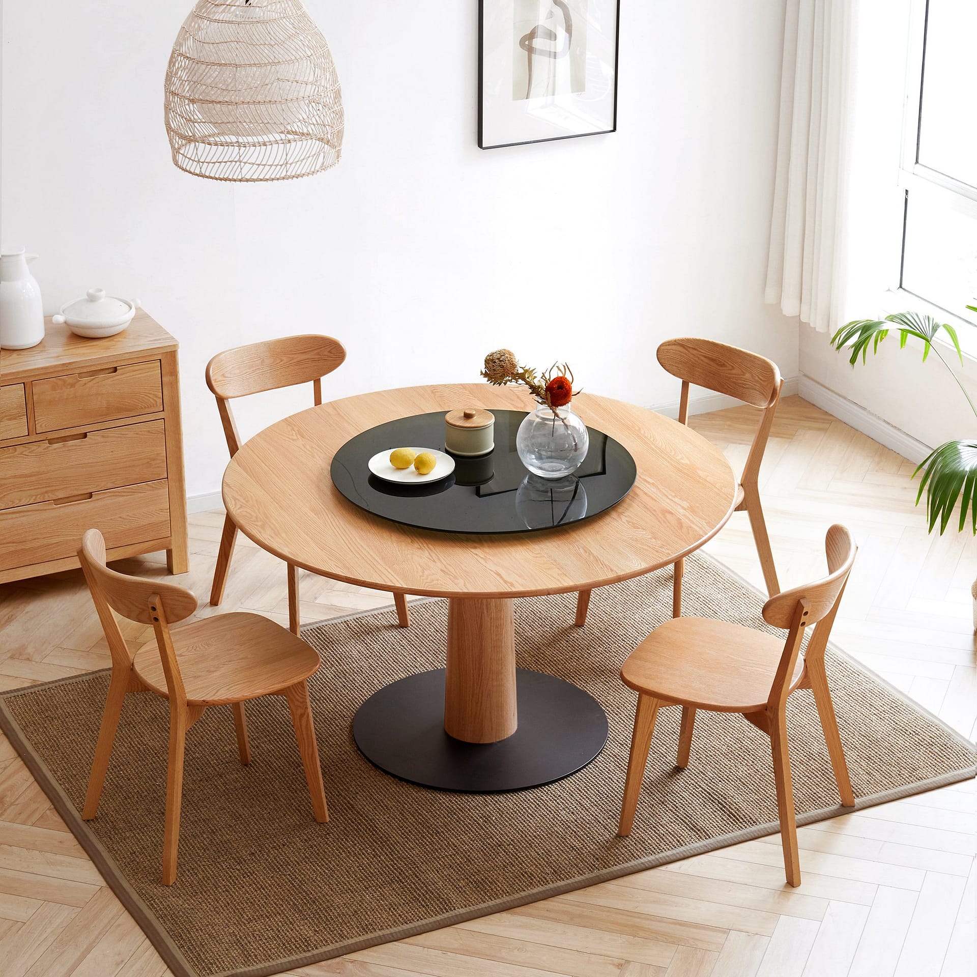 Small oak dining discount chairs