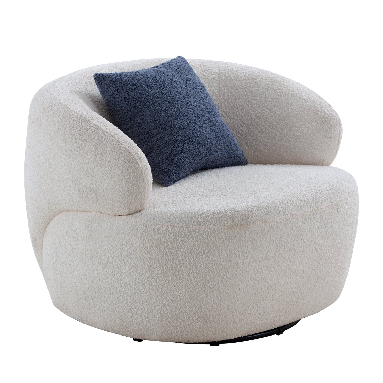 Beige swivel barrel discount chair